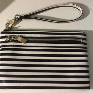 black and white wristlet